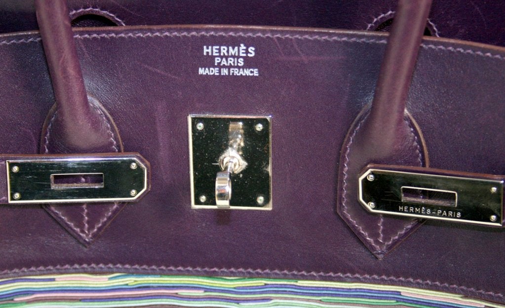 Hermès Raisin Box Calf and Vibrato 35 Cm Birkin 3