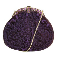 Judith Leiber Purple Suede Evening Bag