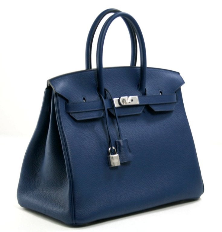 Hermès 2013 Blue Sapphire Clemence Birkin 35