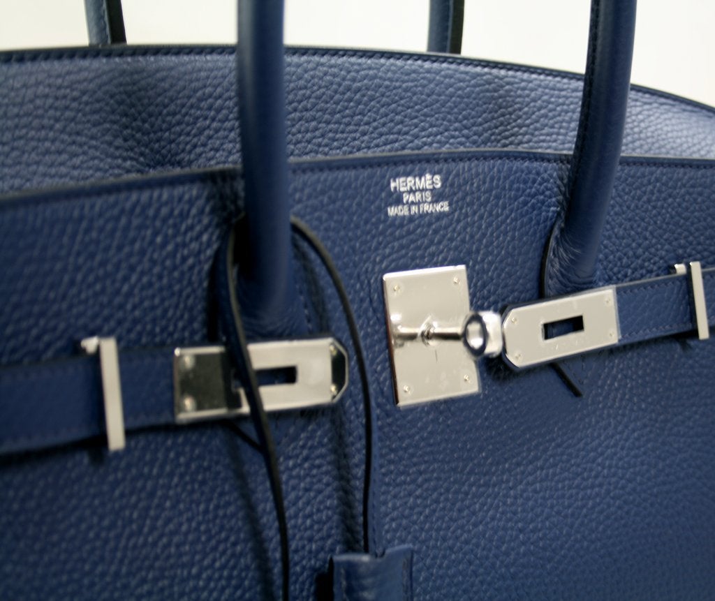 Hermès 2013 Blue Sapphire Clemence Birkin 35