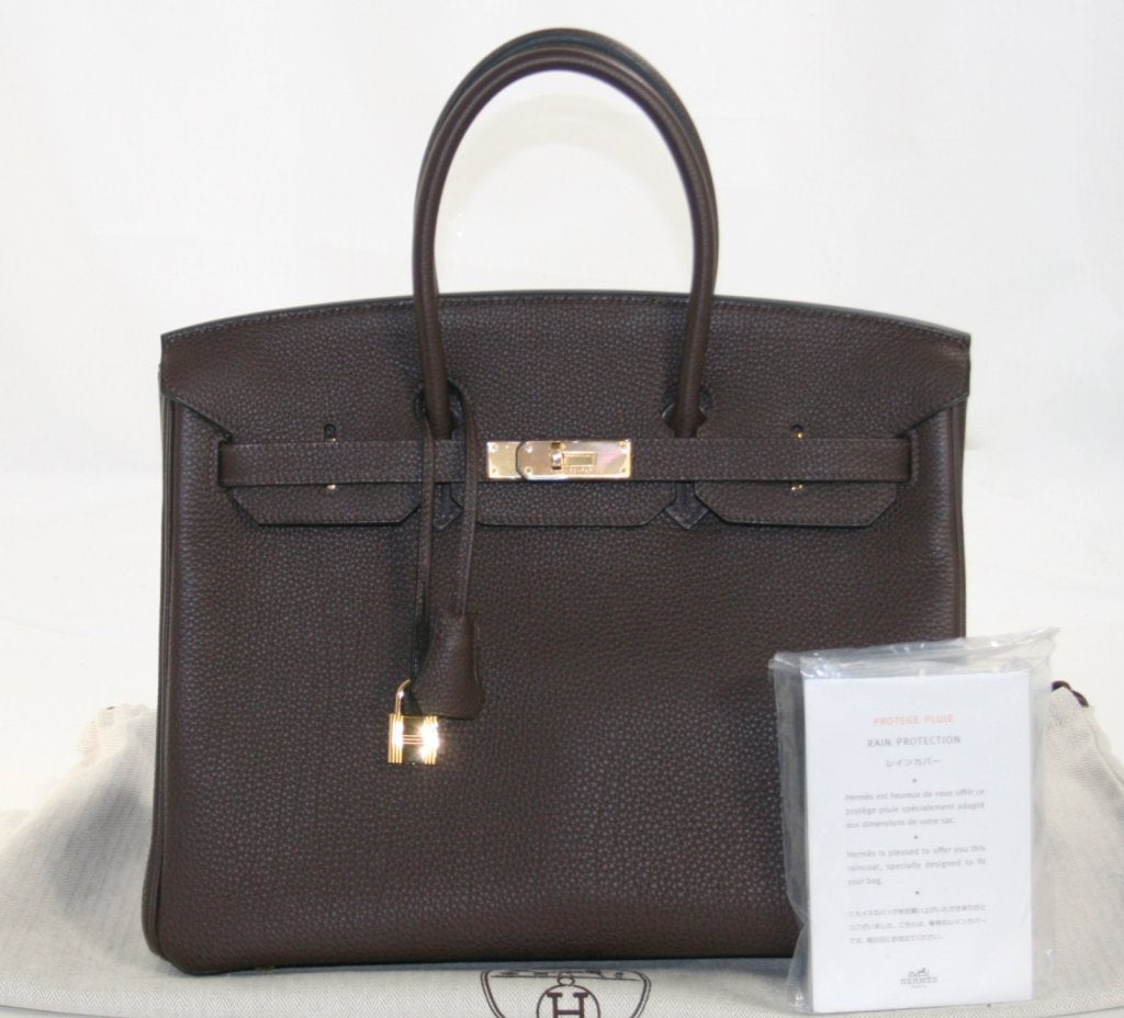 Hermès Chocolate Togo Leather 35 Cm Birkin 6