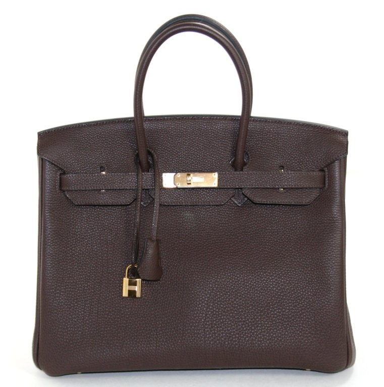 Hermès Chocolate Togo Leather 35 Cm Birkin In New Condition In New York City & Hamptons, NY
