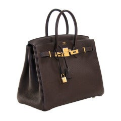 Hermès Chocolate Togo Leather 35 Cm Birkin