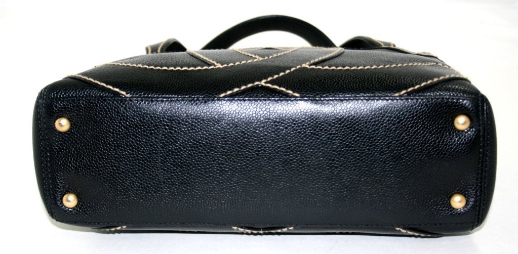 Chanel Black Caviar Leather Shopper 1
