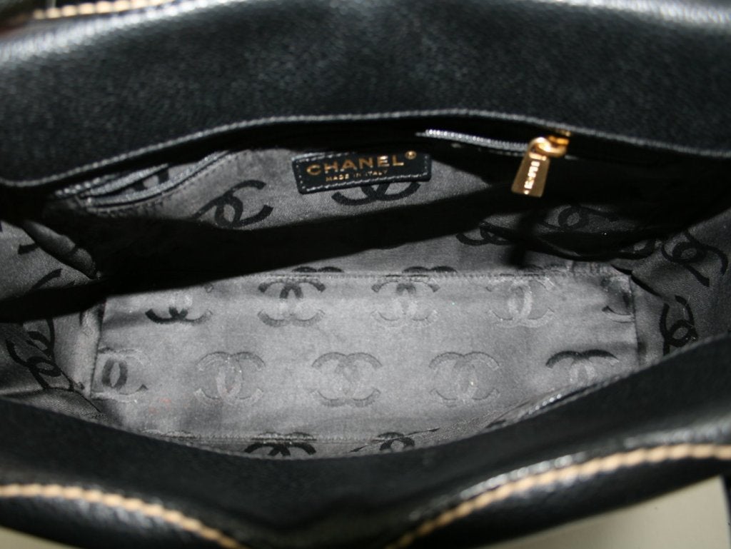 Chanel Black Caviar Leather Shopper 2