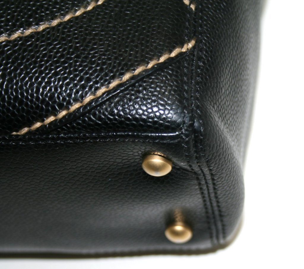 Chanel Black Caviar Leather Shopper 5