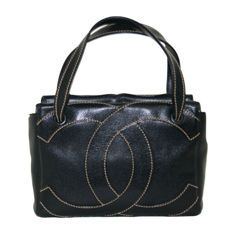 Chanel Black Caviar Leather Shopper