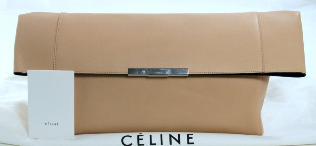 Celine Beige Leather Folded Clutch 6