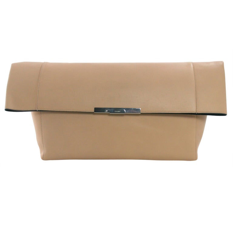 Celine Beige Leather Folded Clutch