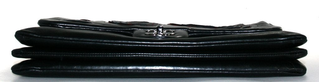 Chanel Black Lambskin Camellia Runway Flap Bag 5