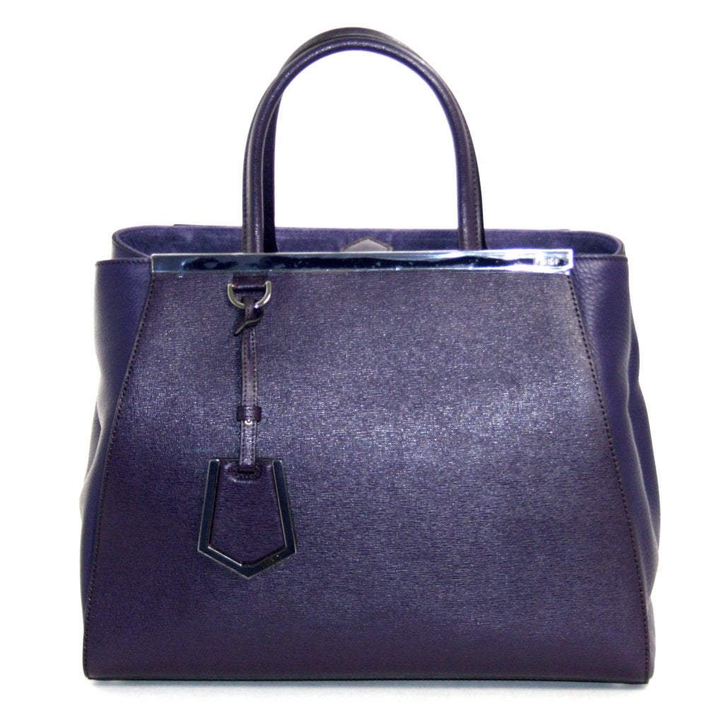 Fendi Amethyst Leather 2jours Elite Shopper In New Condition In New York City & Hamptons, NY