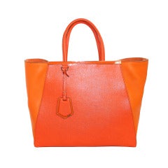 Fendi Orange Leather 2jours Large Shopper