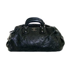 Chanel Black Distressed Caviar Leather Doctor Satchel