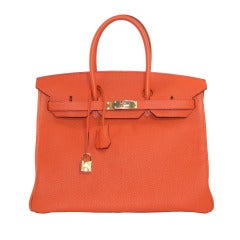 Hermès 30 cm Orange Togo Leather Birkin Bag