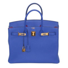Hermès Bleu Electrique and Tosca Bi Color Togo 35 cm Birkin