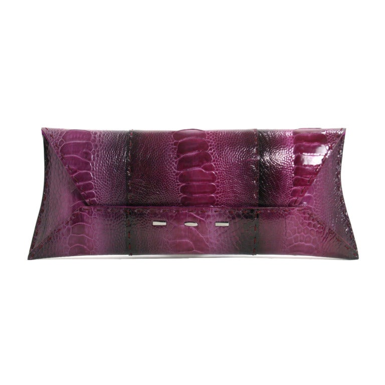 Vbh Purple-Ostrich Leg Clutch For Sale