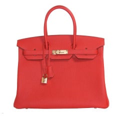 Hermès Vermillion Togo Leather 35 Cm Birkin Bag