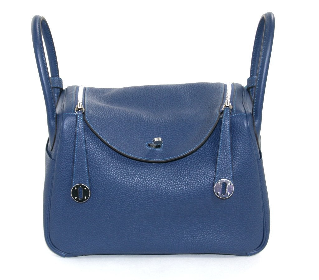 Women's Hermès Blue Sapphire 30 Cm Lindy