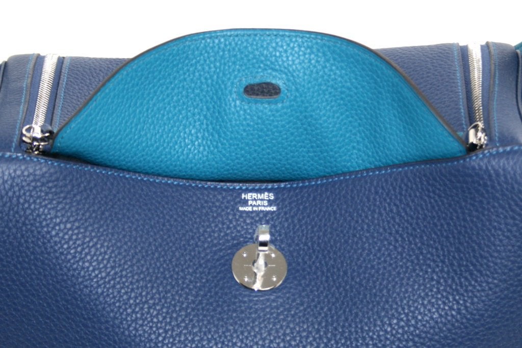 Hermès Blue Sapphire 30 Cm Lindy 1