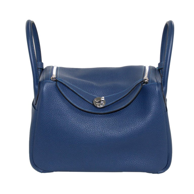 Hermès Blue Sapphire 30 Cm Lindy