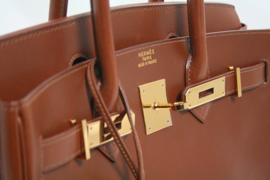 Herms Noisette Box Calf 30 Cm Birkin Bag at 1stdibs  
