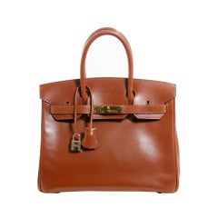 Hermès Noisette Box Calf 30 Cm Birkin Bag