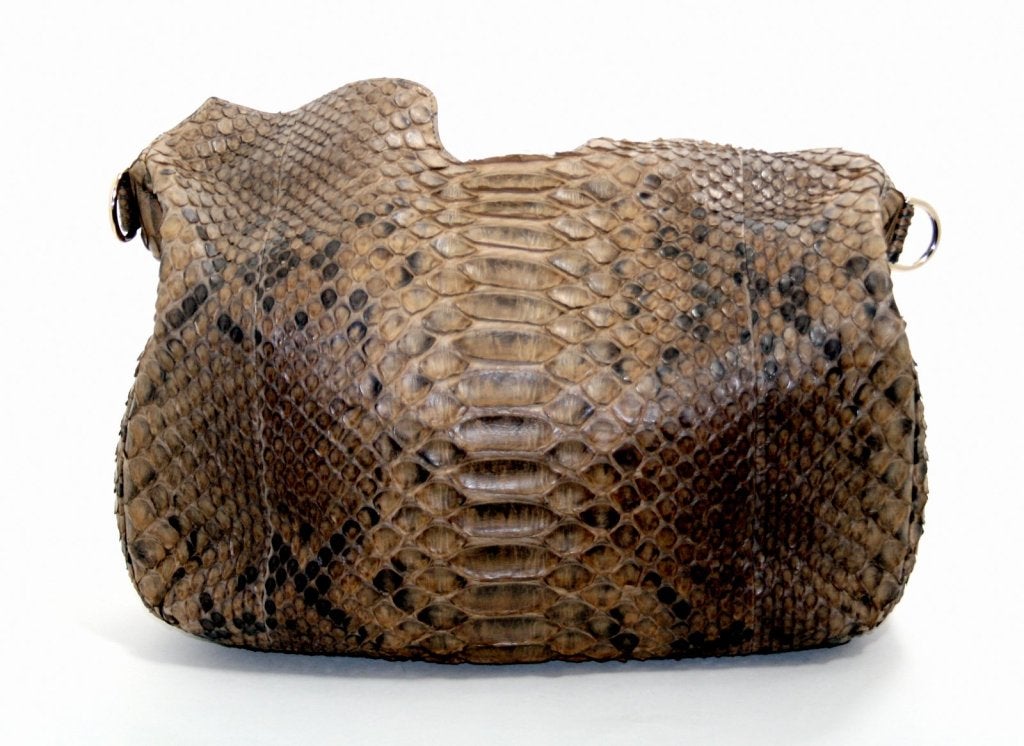Gucci Brown Python Hobo In Excellent Condition In New York City & Hamptons, NY