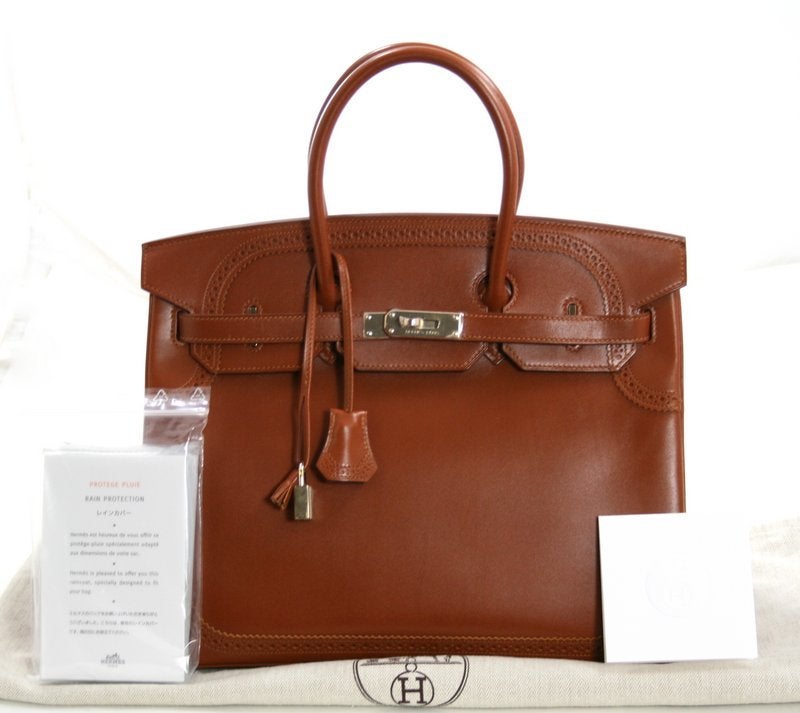 Hermès Ghillies Fauve Tadelakt 35 Cm Birkin Bag 6