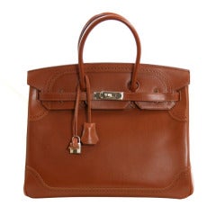 Hermès Ghillies Fauve Tadelakt 35 Cm Birkin Bag