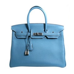 Hermès Bleu Jean Togo Leather 35 Cm Birkin Bag PHW