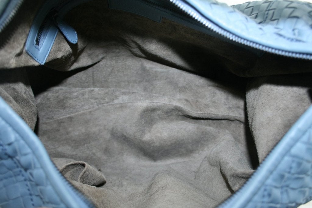 Bottega Veneta Krim Blue Leather Fringed Veneta Bag 5