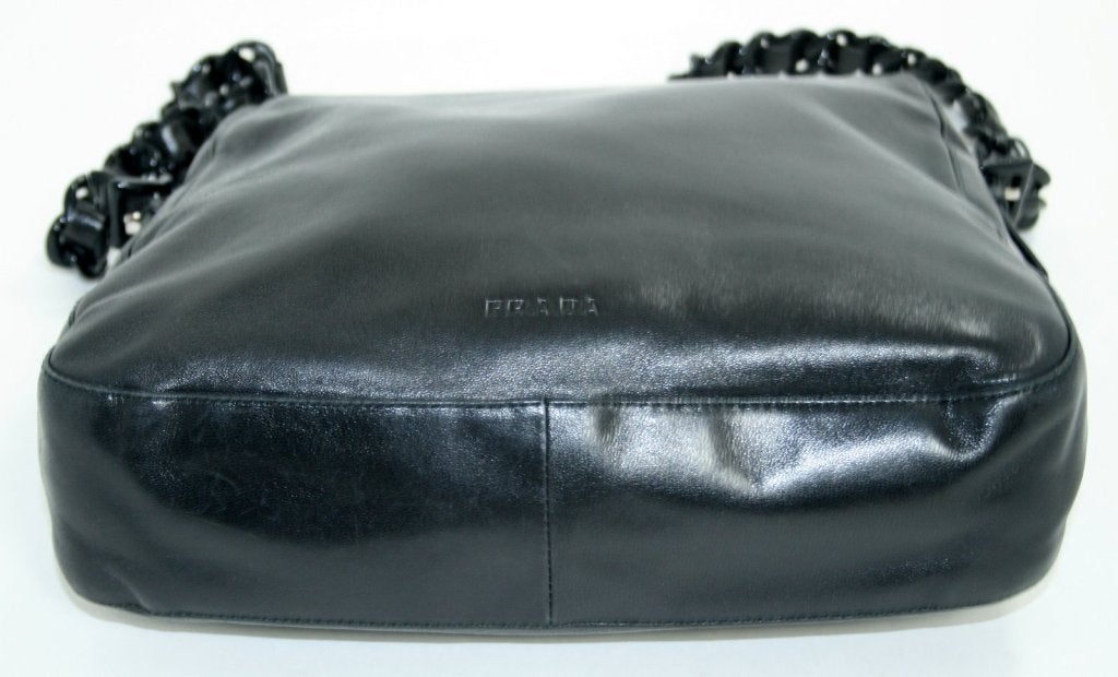 Prada Black Leather Resin Chain Bag 1