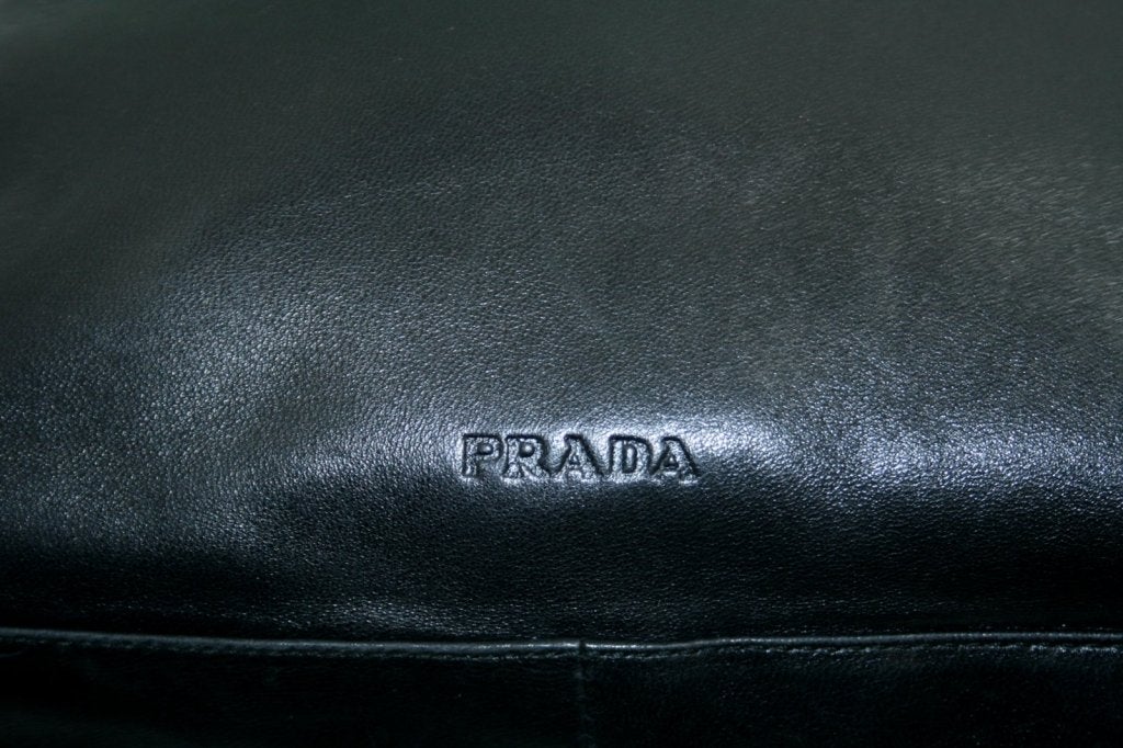 Prada Black Leather Resin Chain Bag 3