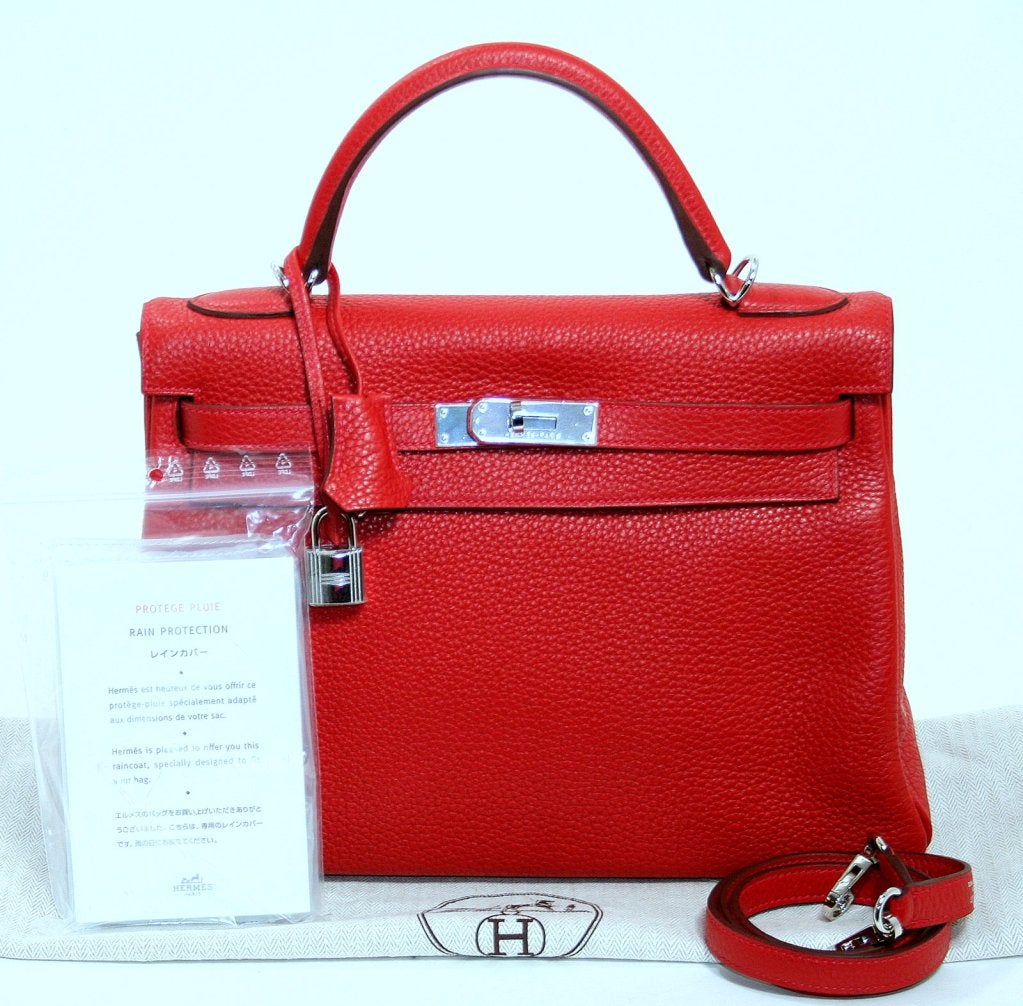 Hermès Rouge Casaque Clemence 32 Cm Kelly Bag 6