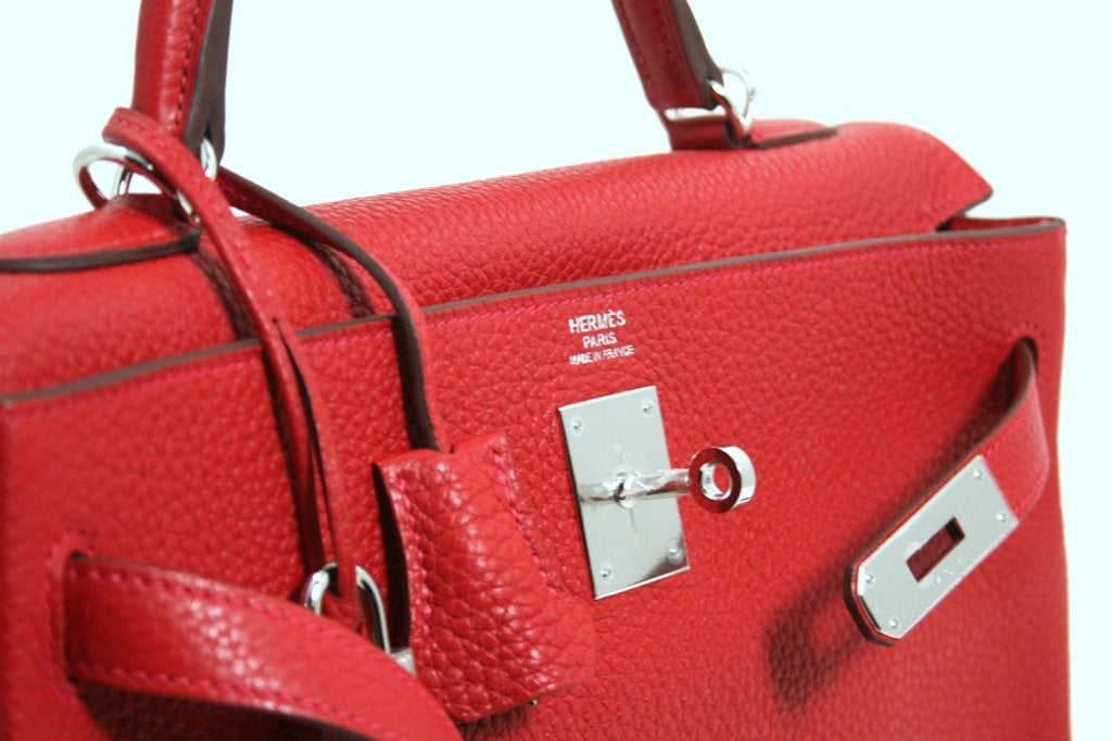 Hermès Rouge Casaque Clemence 32 Cm Kelly Bag 3