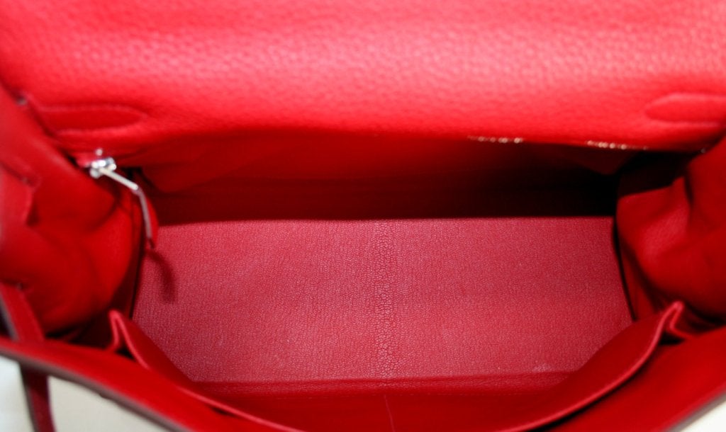 Hermès Rouge Casaque Clemence 32 Cm Kelly Bag 5