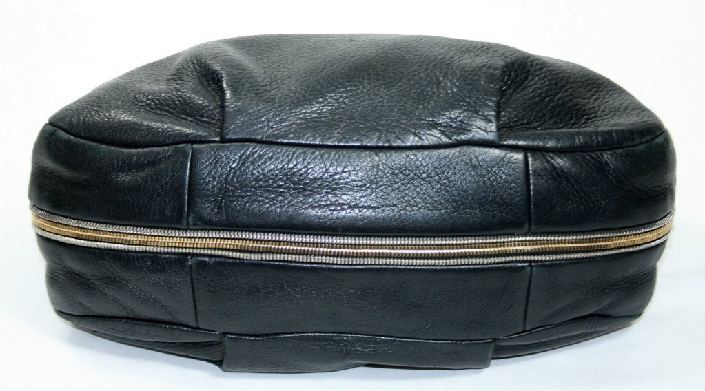 Women's Prada Black Leather Zip Around Hobo.