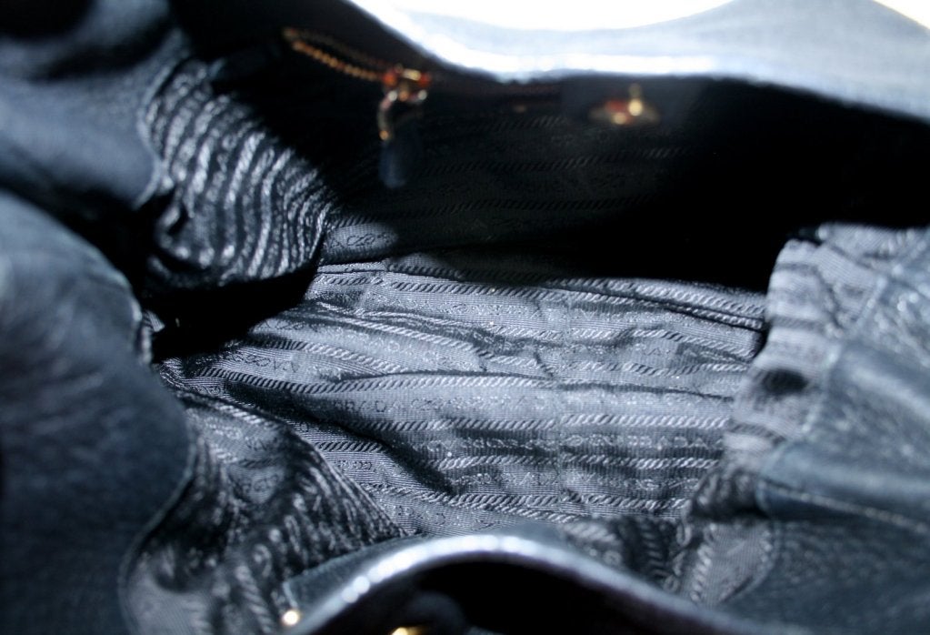 Prada Black Leather Zip Around Hobo. 5