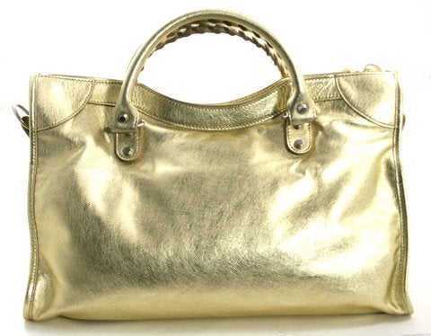 balenciaga city bag gold