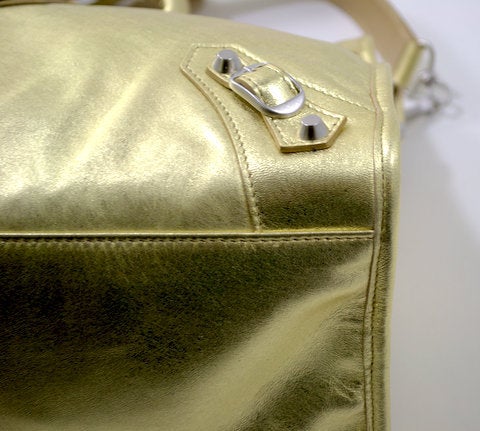 Balenciaga Gold City Bag In New Condition In New York City & Hamptons, NY
