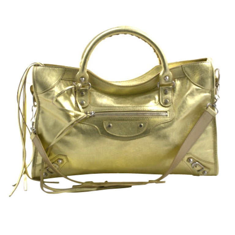 Balenciaga Gold City Bag at 1stDibs | gold bag, balenciaga city bag gold, balenciaga gold purse