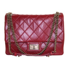 Chanel Red Cosmos Flat Quilt Mini Bag