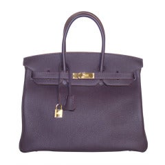 Hermès 35 Cm Raisin Togo Leather Birkin GHW