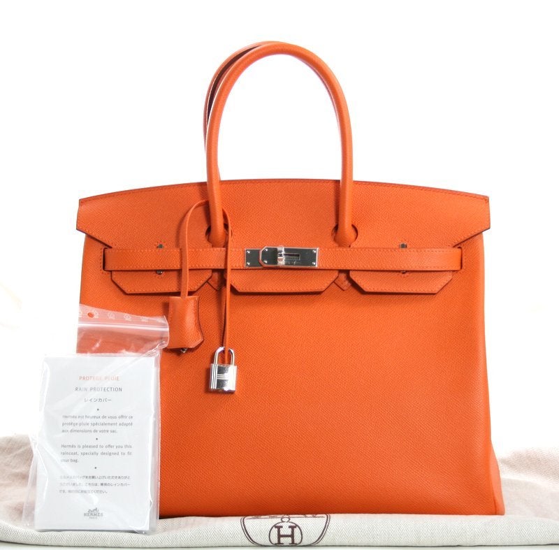 Hermès Orange Epsom 35 Cm Birkin Bag 6