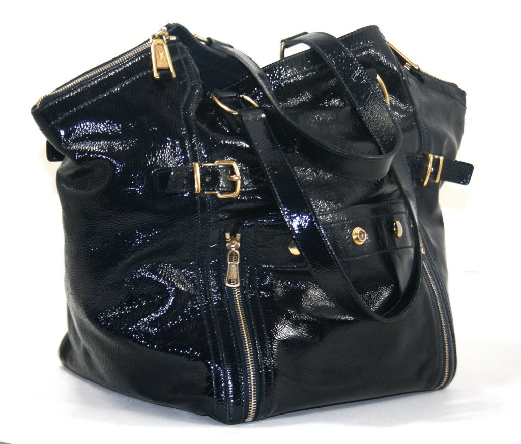 ysl downtown patent leather handbag  