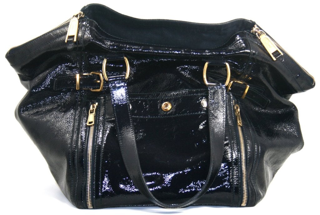 black leather large ysl downtown bag  