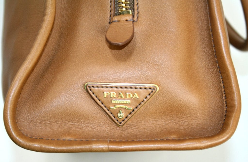 Prada Toffee Leather Convertible Tote 2