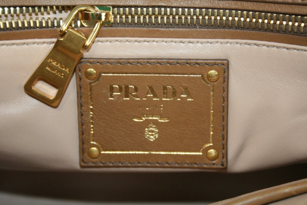 Prada Toffee Leather Convertible Tote 4