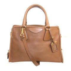 Prada Toffee Leather Convertible Tote