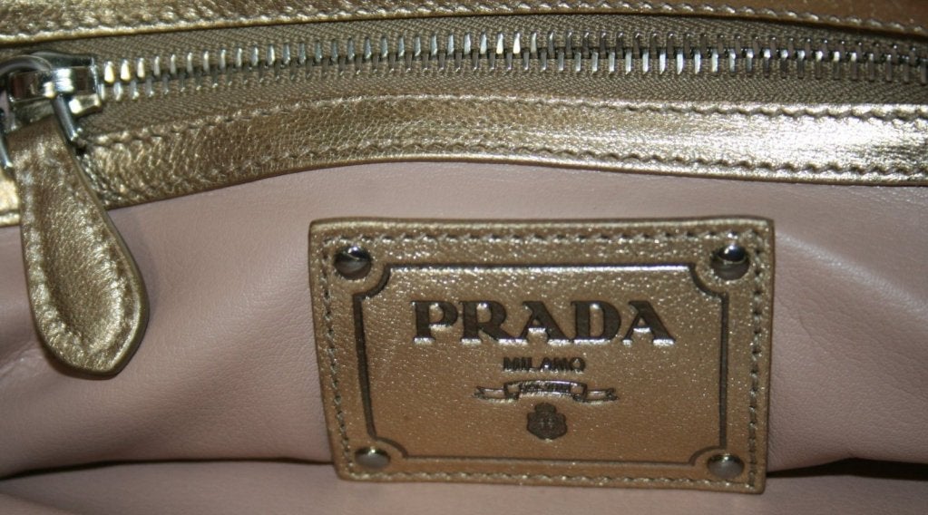 Prada Gold Leather Studded Clutch 2